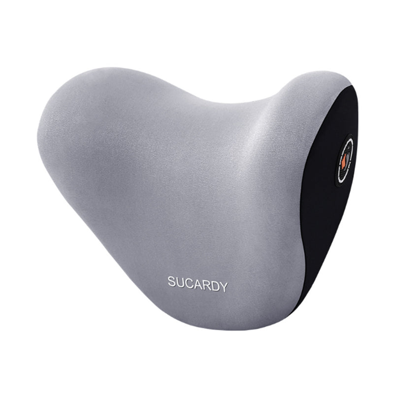 Lumbar Support Pillow and Car Headrest Neck Pillow Set Ergonomic Design Grey