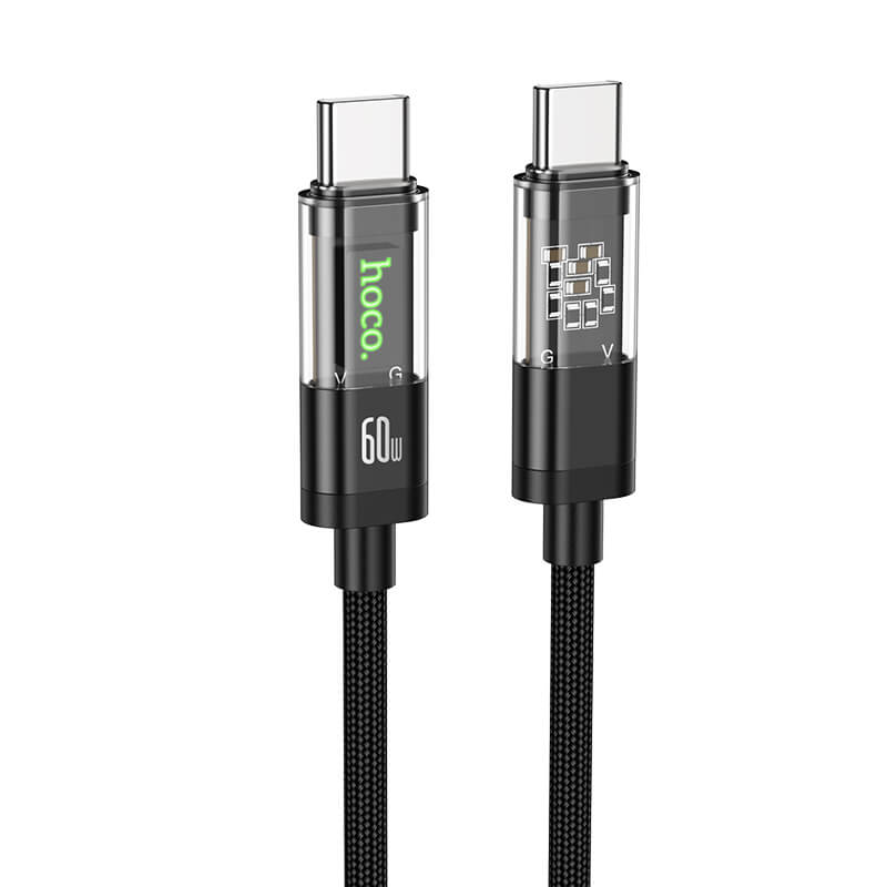 Hoco Transparent Discovery Edition 60W charging data cable for Type-C to Type-C U116
