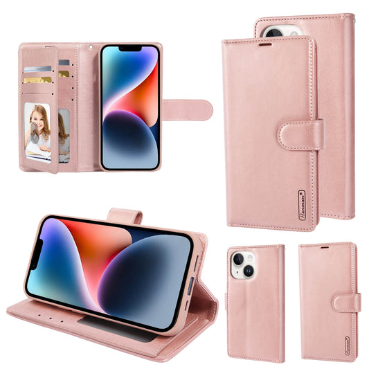 Suitable for Phone Hanman Mila Series Leather Dual Wallet Filp Case