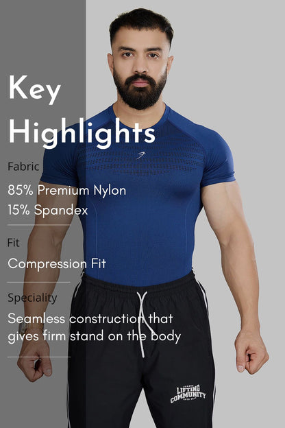 Power Seamless T-shirt Blue/Logo