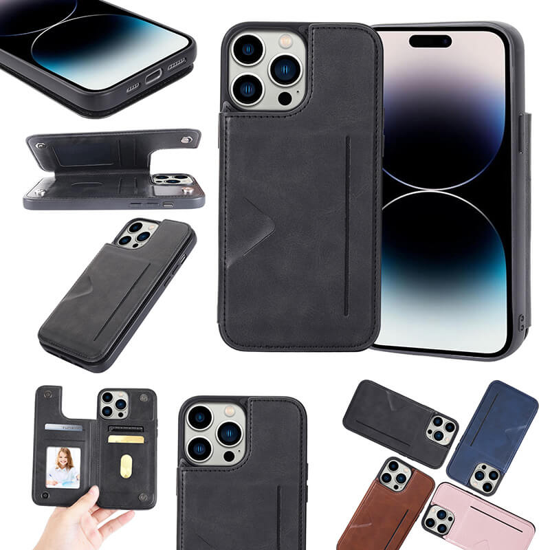 Mika Series PU Leather Wallet Stand Compatible with iPhone 16 Pro Case with Magnetic Close