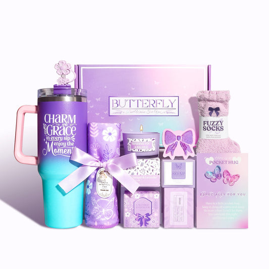 Purple Theme Aroma Candle Bath Gift Box