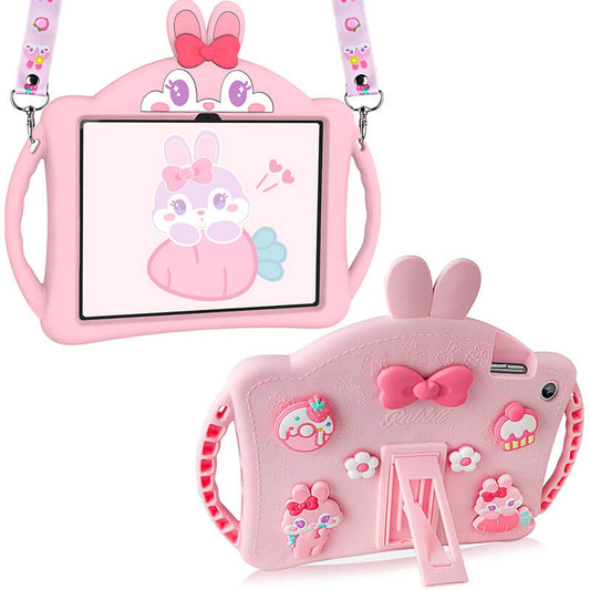 Cute Rabbit Protection Compatible with iPad 6th 9.7 2018 Case with Foldable Kickstand