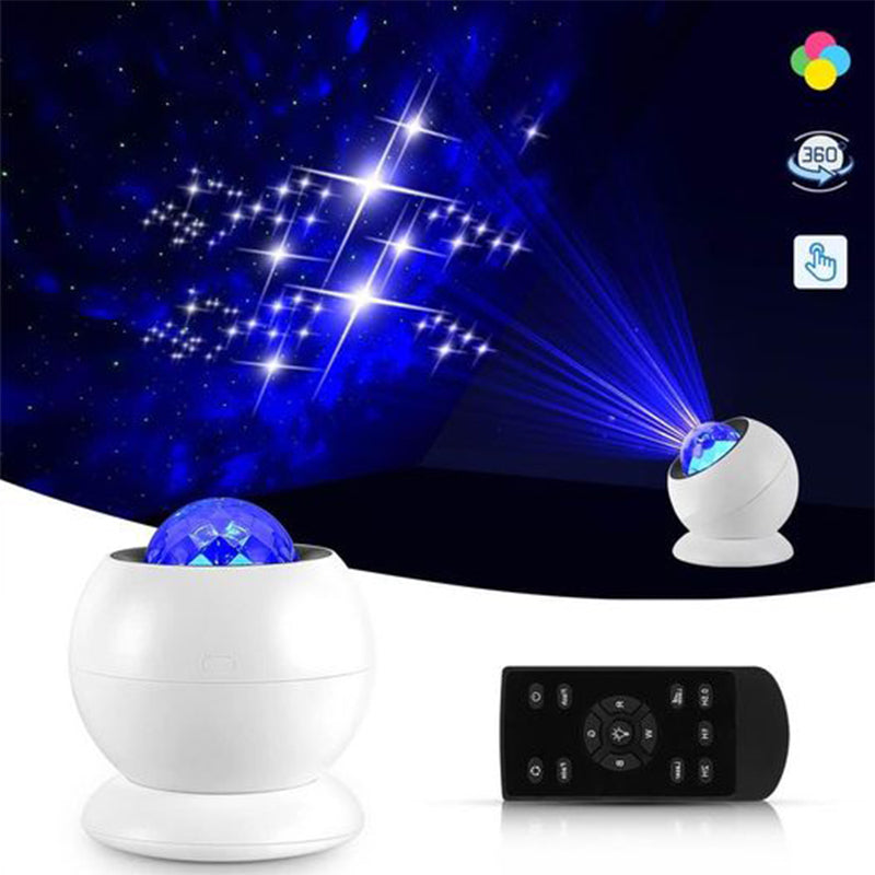 LED Projection Lamp with Remote Control  360-Degree Rotating Star Moon Projectio