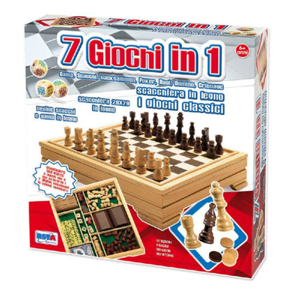 Elegant wooden chess board 7 in 1