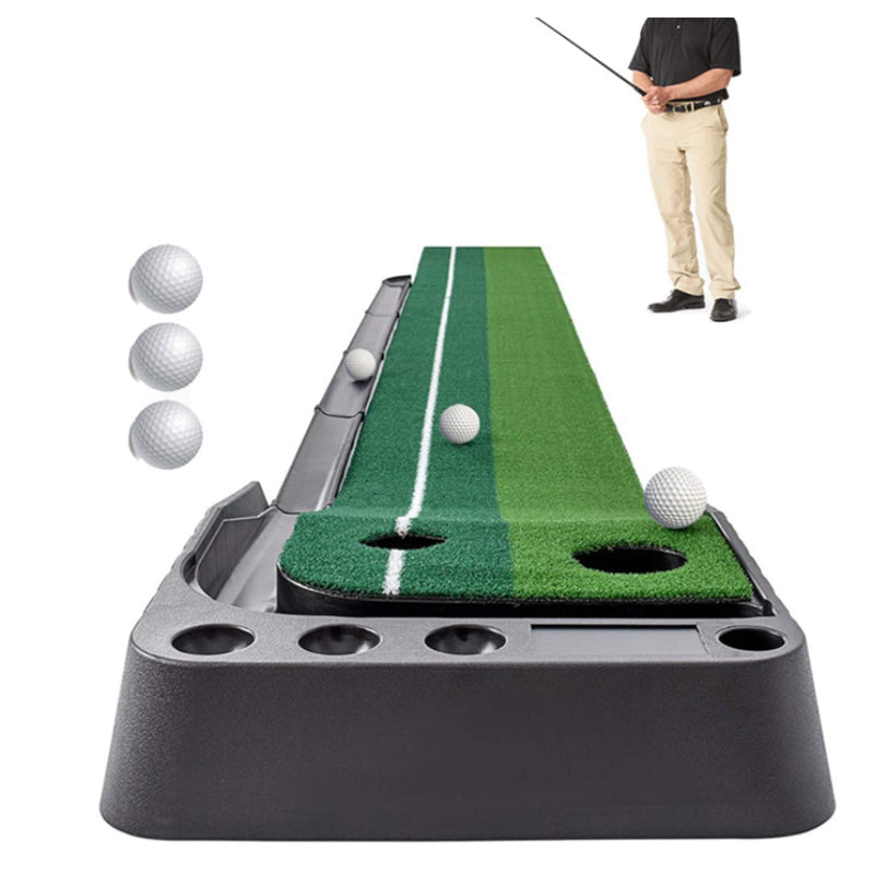 Golf Indoor Putting Mat  with Ball Return Including 3 Training Ball 3m