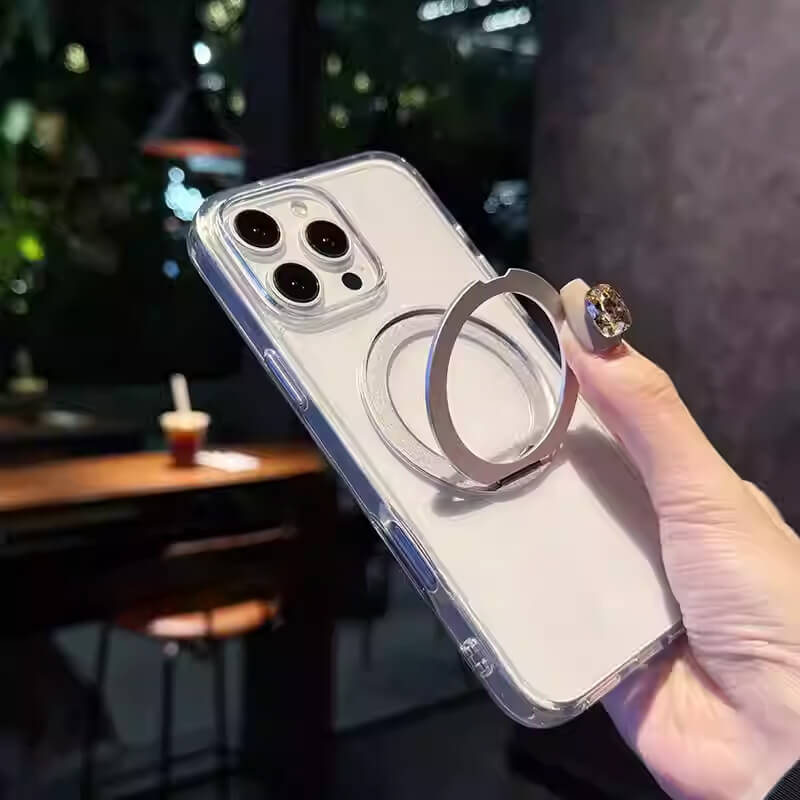 Compatible with iPhone 16 Pro 360° Rotating Magnetic Ring Stand Case