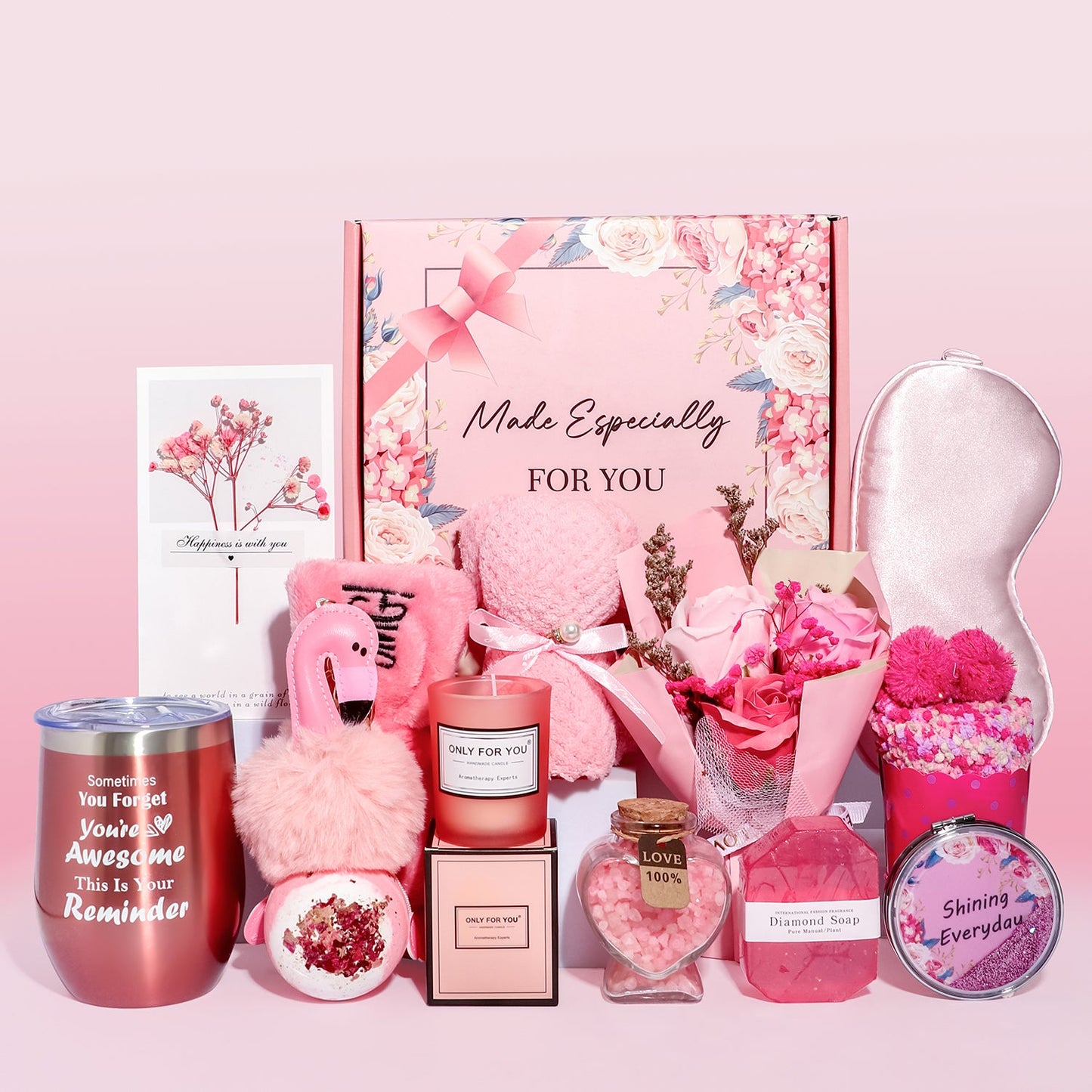 Rosy Aroma Candle Bath Gift Box