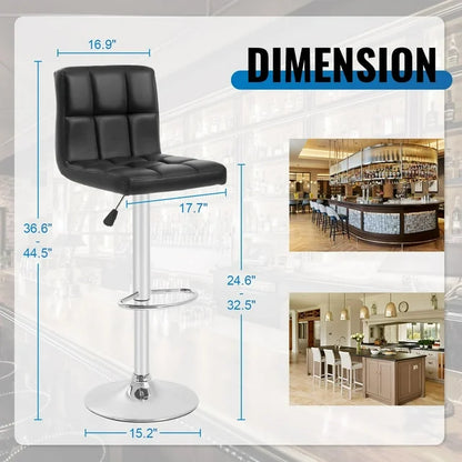 Bar Stool With Pu Leather Bar Stools
