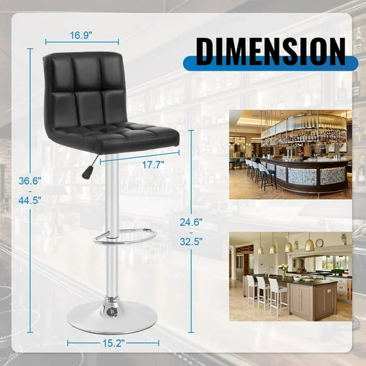 Bar Stool With Pu Leather Bar Stools