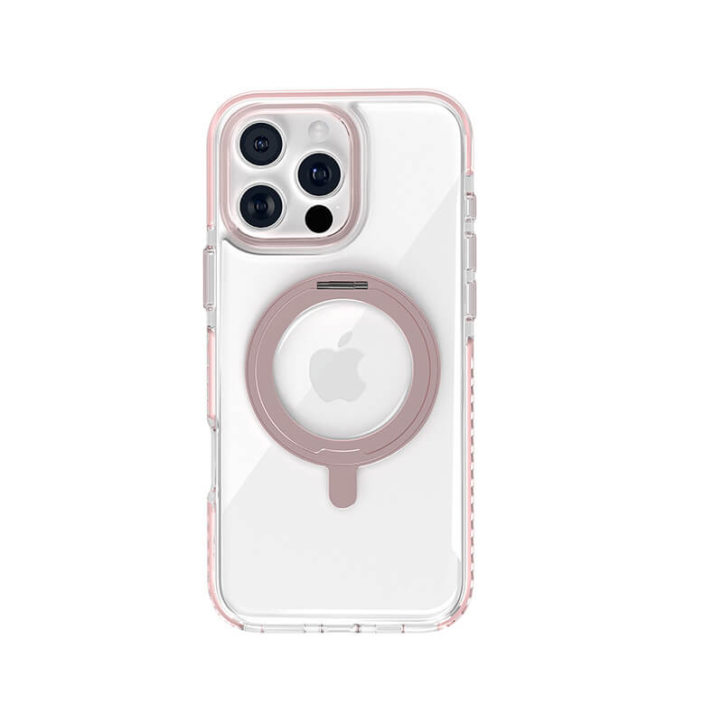 Compatible with iPhone 16 Pro Ice Armor O2L Series Magnetic Clear Case with Ring Stand