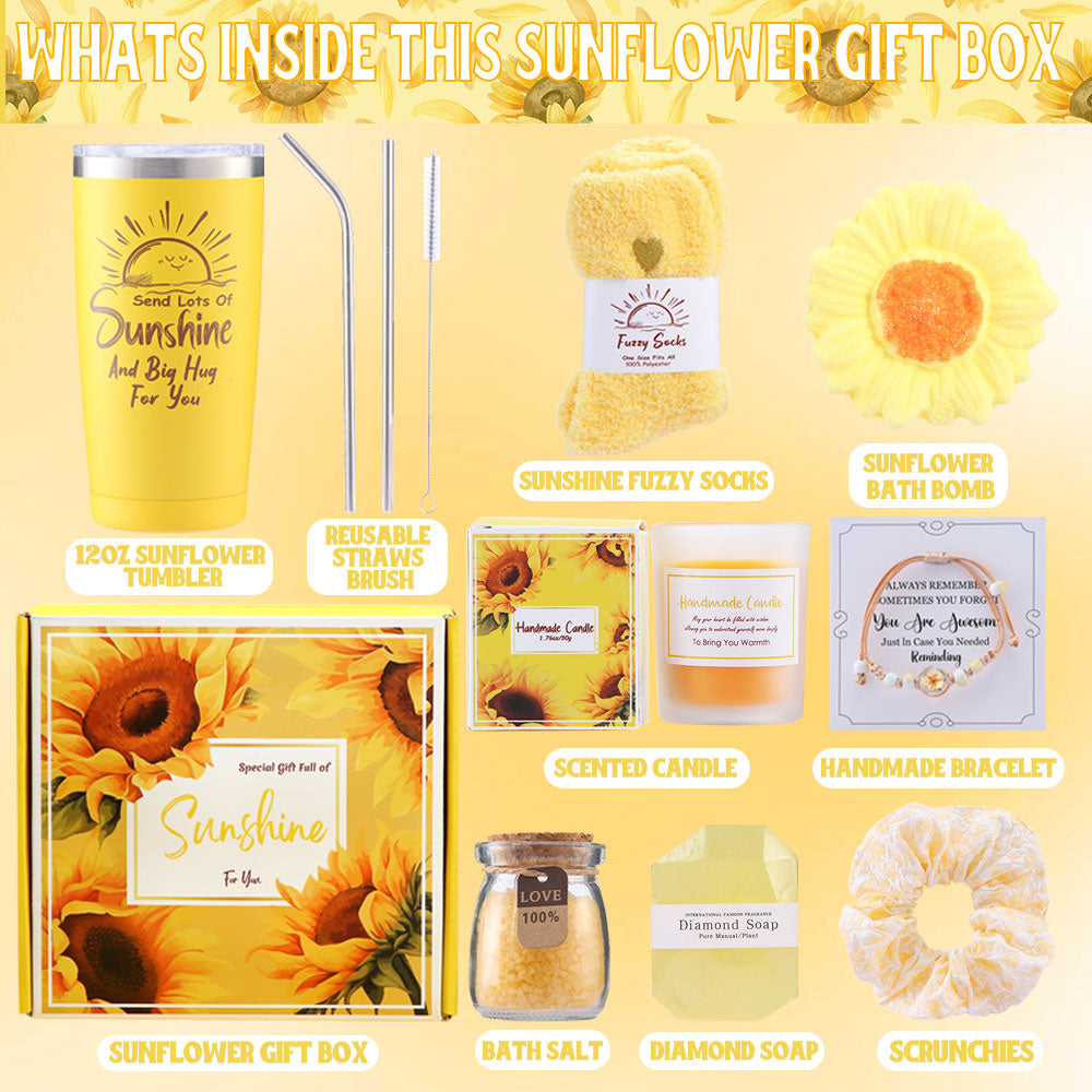 Aroma Sunflower Candle Bath Gift Box
