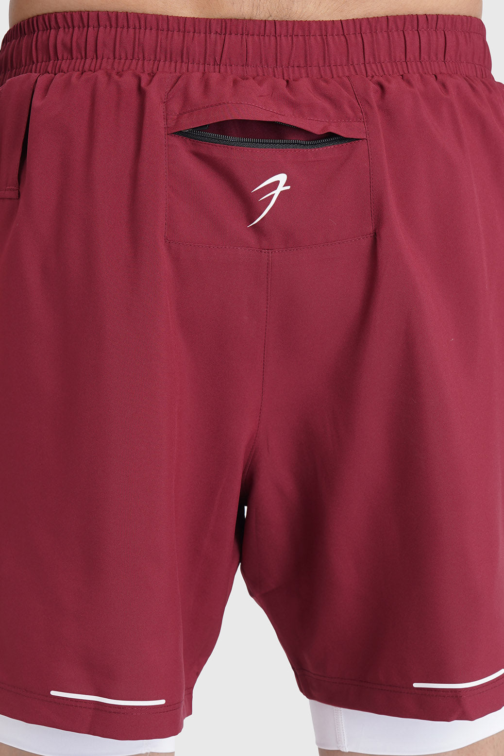 2 in 1 Mesh Shorts Maroon