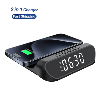 2-in-1 Magnetic Wireless Charger Stand | Fast Charging Dock for Phone & Wireless Earbuds | Foldable Charging Station