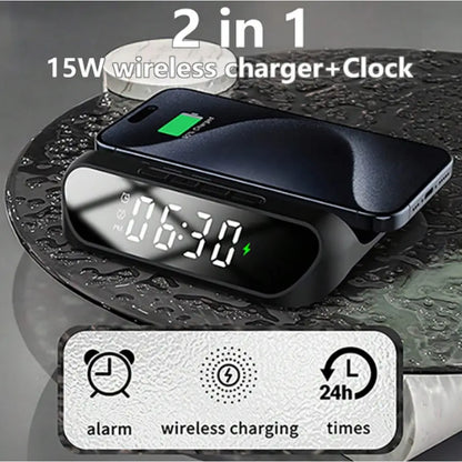 2-in-1 Magnetic Wireless Charger Stand | Fast Charging Dock for Phone & Wireless Earbuds | Foldable Charging Station
