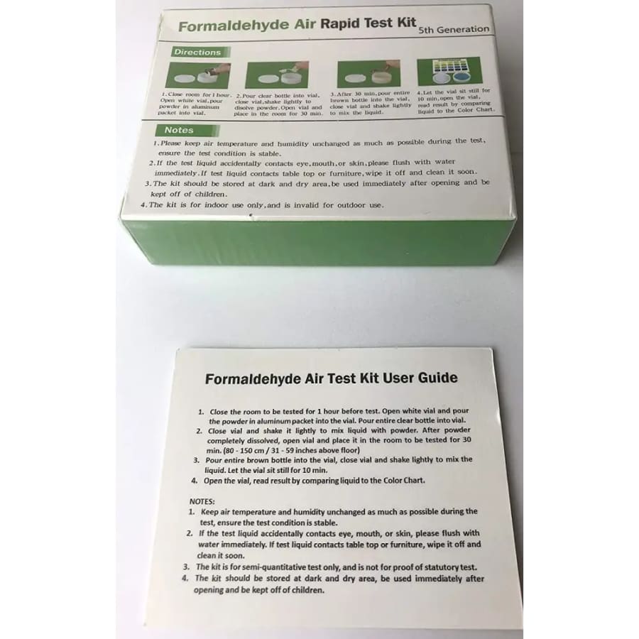 2 x Formaldehyde Air Quality Test Kits (HCHO)