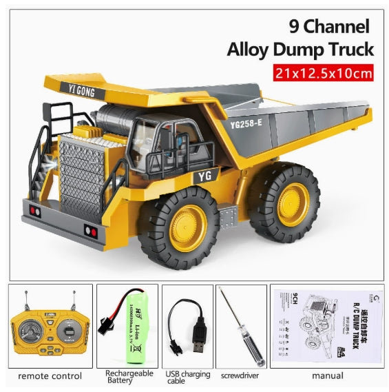 2.4G remote control 11-channel excavator wireless bulldozer dump bucket engineering forklift large toy