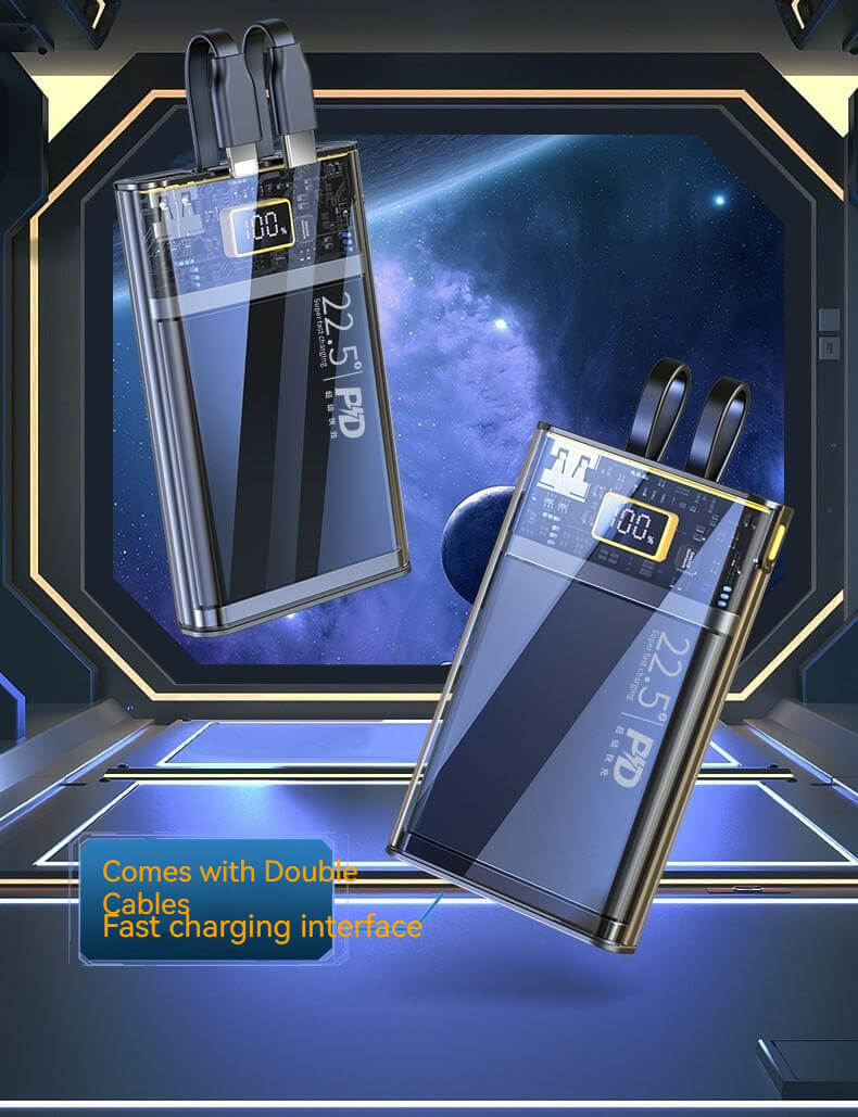 20000mah Display Power Bank With Built-in Cables
