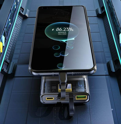 20000mah Display Power Bank With Built-in Cables