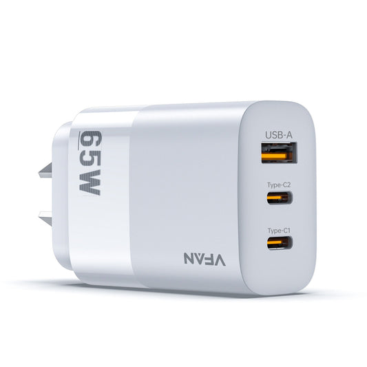 VFAN PD 65W 3-in-1 GaN Ultra Fast Charger Plug MacBook Available AU7