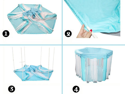 Fancy Hexagon Kids' Play Tent - BLUE