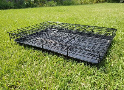 Pet Cage - 60cm Wide Collapsible Metal Pet Cage Black