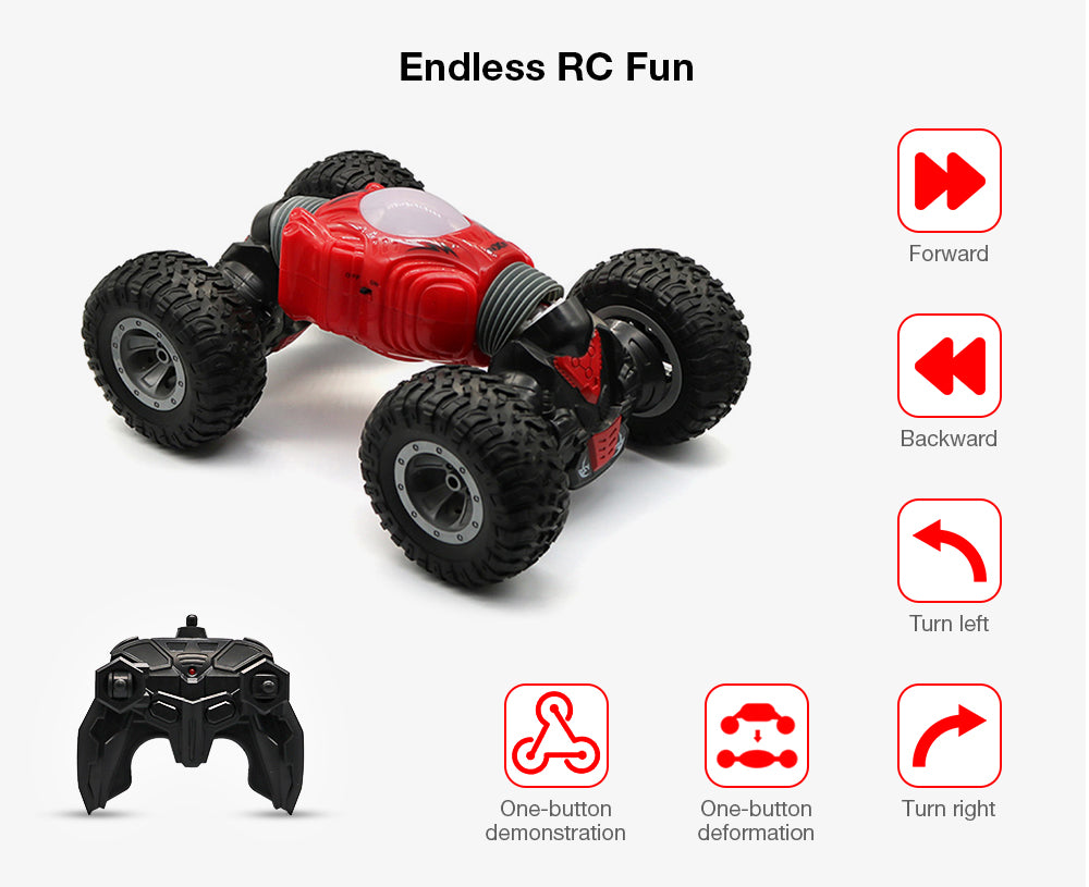 4WD Remote Control Stunt Transforms Car with Light