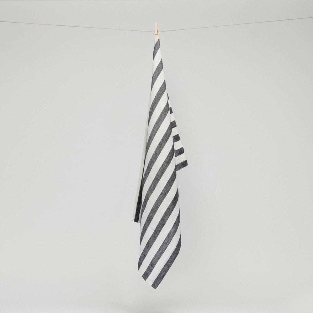 Pure Linen Stripe Tea Towel