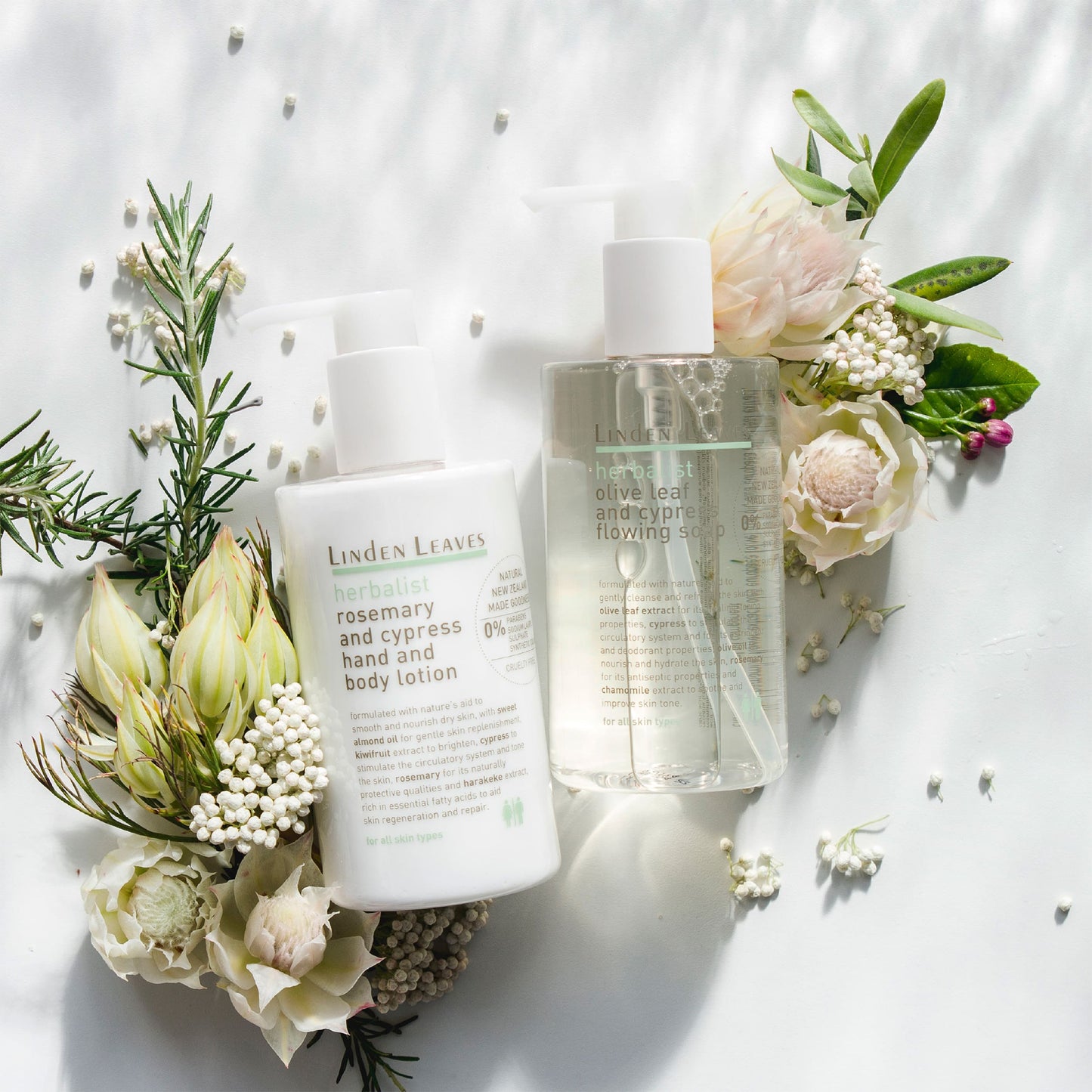 Rosemary And Cypress Hand And Body Lotion & Olive Leaf & Cypress Flowing Soap