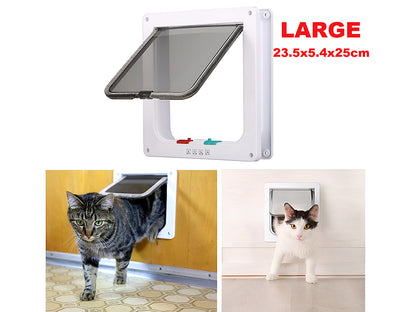Cat Door 4 Ways Round Lockable Pet Dog Flap Cat Door