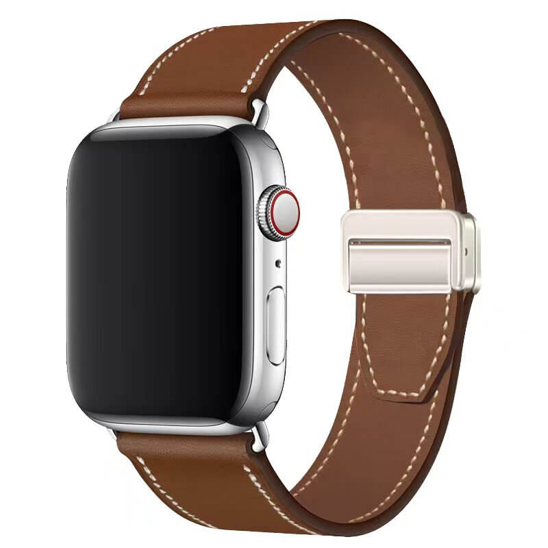 Mobie Full-Grain Cowhide Apple Watch Band with Magnetic Fold Clasp 42/44/45/46/49mm