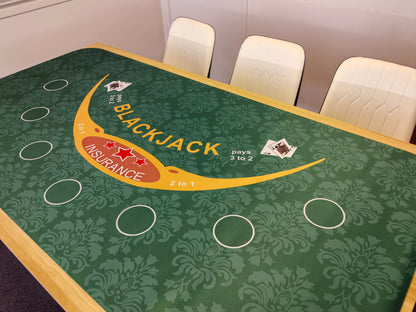 Poker Table Mat 10 Players Texas Hold'em Poker Mat 180cm *90 Anti-Slip Rubber