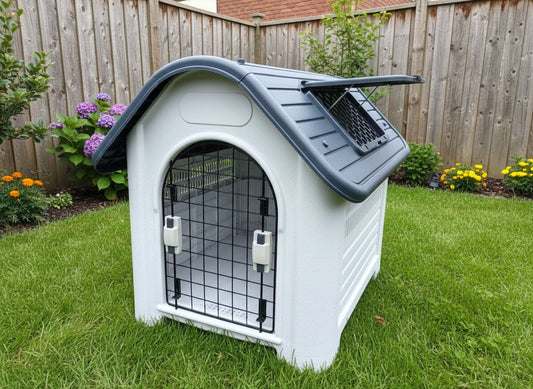 Large Dog House with Window- Dark Green