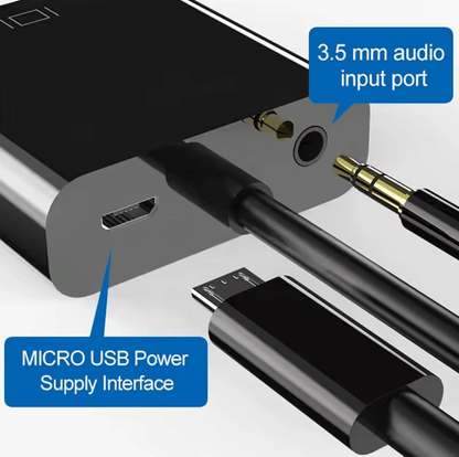 HDMI to VGA Converter Adapter with Audio & USB