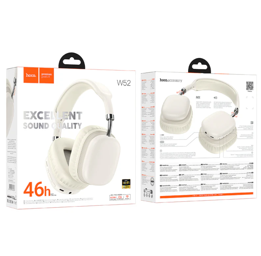 Hoco  W52 Wireless Stereo Headphone – Bluetooth Headset
