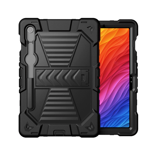 Samsung Galaxy Tab S9 FE Rugged Shockproof Case with Kickstand (Black)