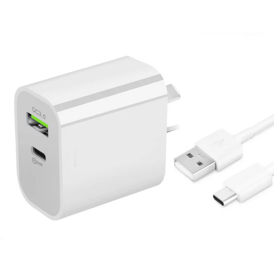 20W Fast Wall Charger – USB-C PD Charger with Type-C Cable