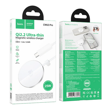 Hoco 25W Qi2.2 Magnetic Wireless Charger (CW63 Pro) White