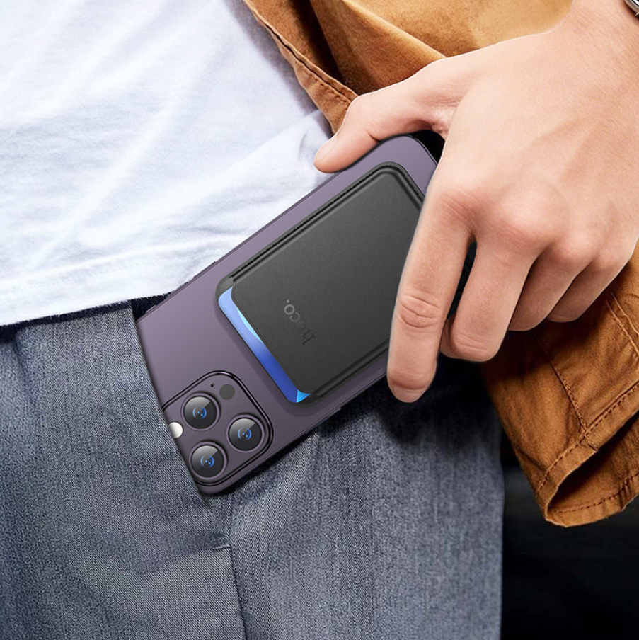 Hoco Leather Magnetic Card Holder With MagSafe (DLB02)