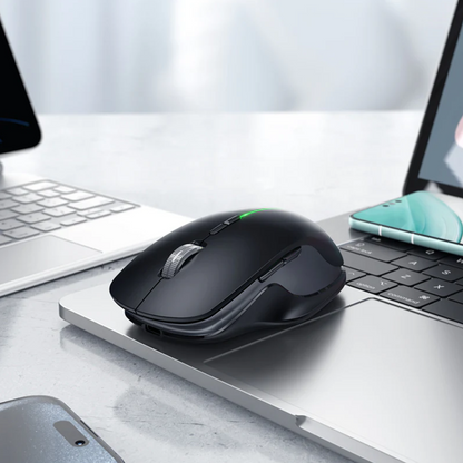 Wireless Mouse Dual Mode Bluetooth LED Rechargeable (GM40) Black