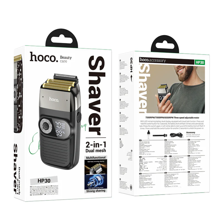 Hoco Electric Hair Shaver & Trimmer With Dual Mesh Display (HP30)