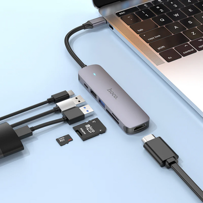 Hoco PD 100W USB-C Multi Function 6 in 1 Adapter Hub (HB28)