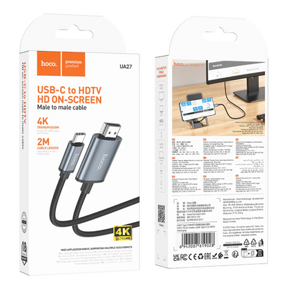 Hoco Type C to 4K HDMI Cable 2 Meter (UA27-C)