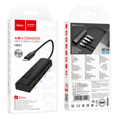 Hoco USB-C to USB-A 4 in 1 USB Expansion Hub 5Gbps (HB41)