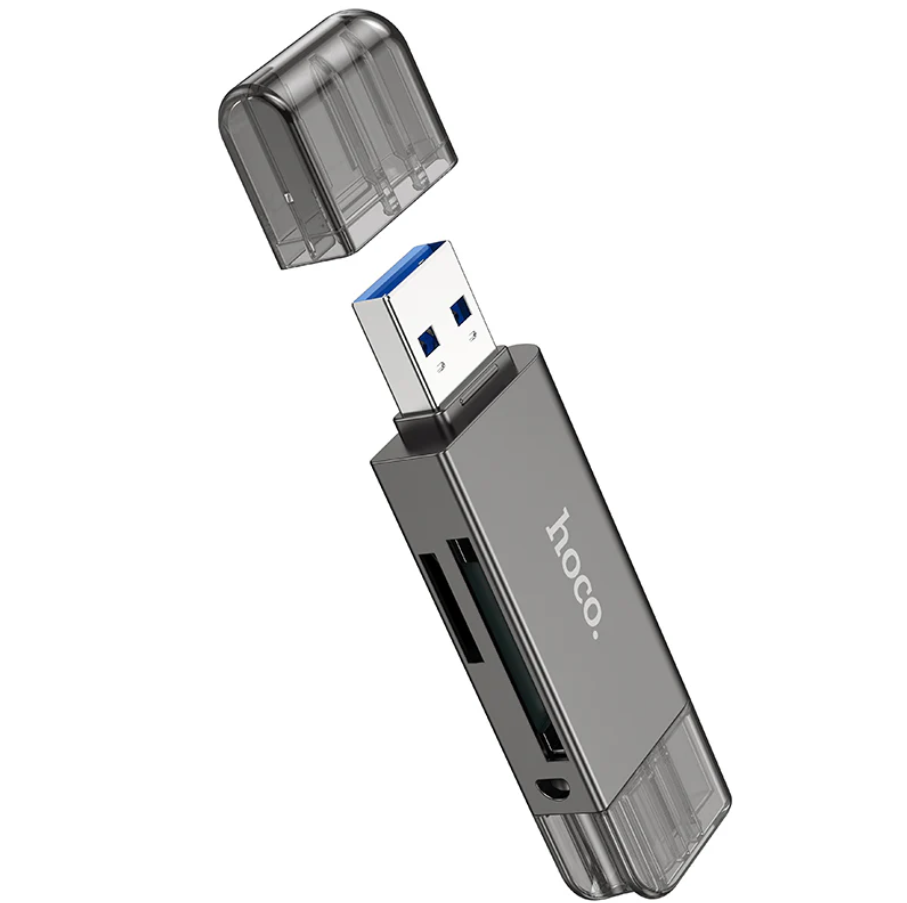 Hoco USB 3.0 Memory Card Reader USB-A USB-C Dual Plug (HB39)