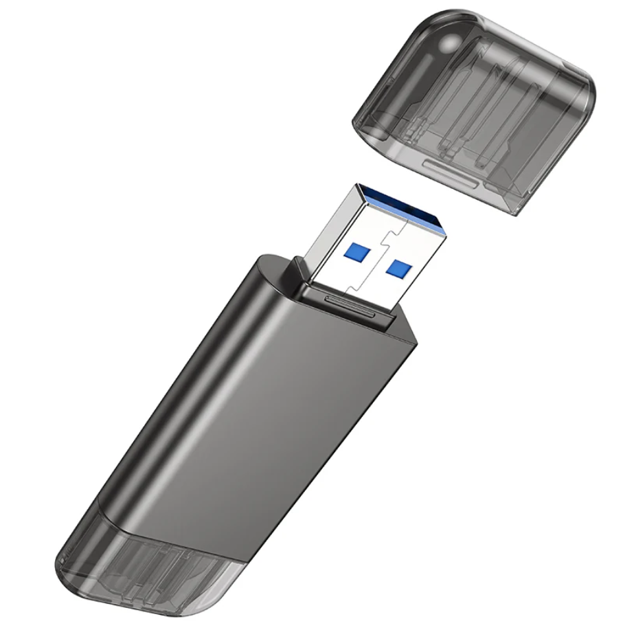 Hoco USB 3.0 Memory Card Reader USB-A USB-C Dual Plug (HB39)
