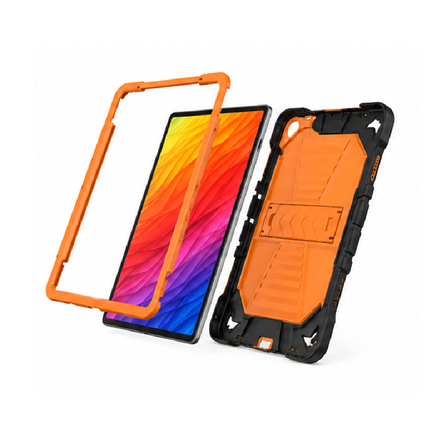 Samsung Galaxy Tab A9 Rugged Shockproof Case with Kickstand (Orange)
