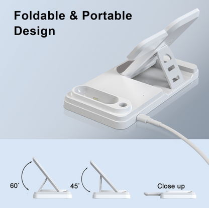 4-in-1 Wireless Charging Station 15W Fast Wireless Charger Stand for i-Series Devices