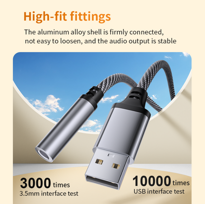 USB to 3.5mm Audio Adapter Cable for Car, Computer & Speaker (USB 3.5mm)