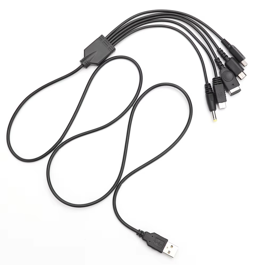 5-in-1 USB Charging Cable for Nintendo 3DS, DS Lite, DSi, Wii U, GBA SP & PSP